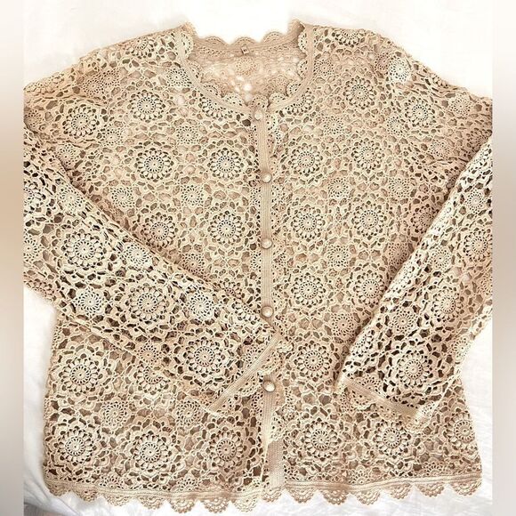 Vintage Crochet cardigan size 40 - Picture 4 of 7